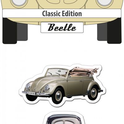 VOLKSWAGEN VW Beetle Magnets, 3 pieces - Classic