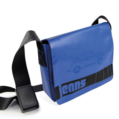 Borsa a tracolla VOLKSWAGEN VW Beetle "Jeans", tela cerata, grande - blu