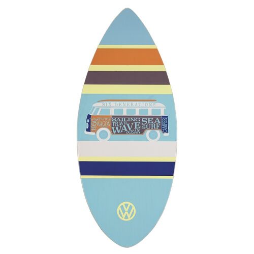 VOLKSWAGEN BUS VW T1 Combi Skimboard en bois 41“ – rayé bleu clair