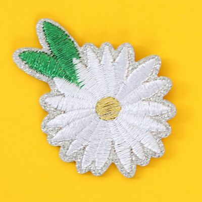 Glitter iron-on patch - daisy