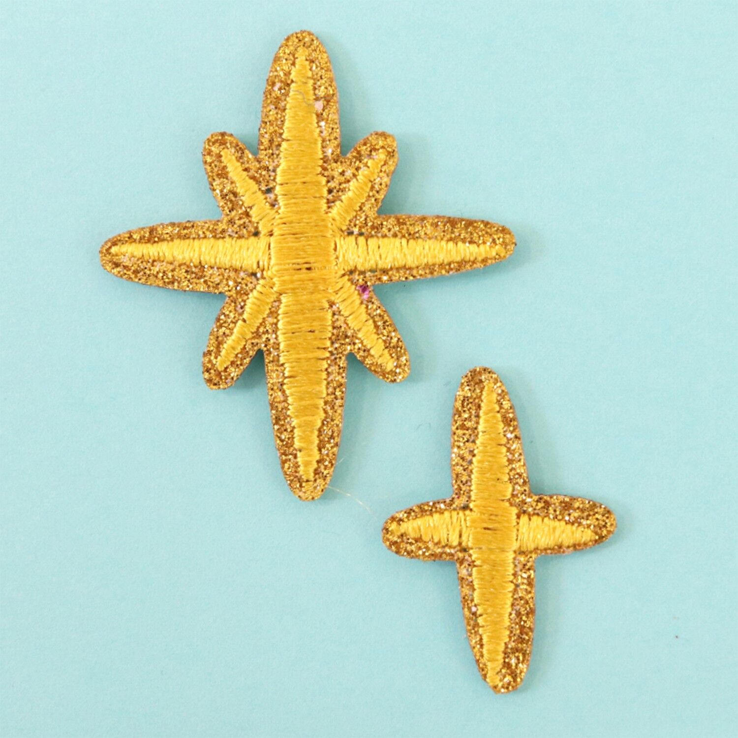 Glitzer-Bügelbild - Sterne