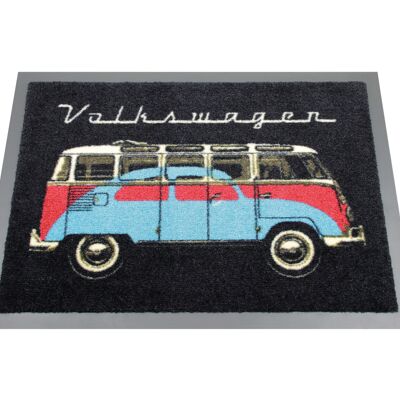 VOLKSWAGEN BUS VW T1 Bus & Beetle Fußmatte, 70x50cm - schwarz