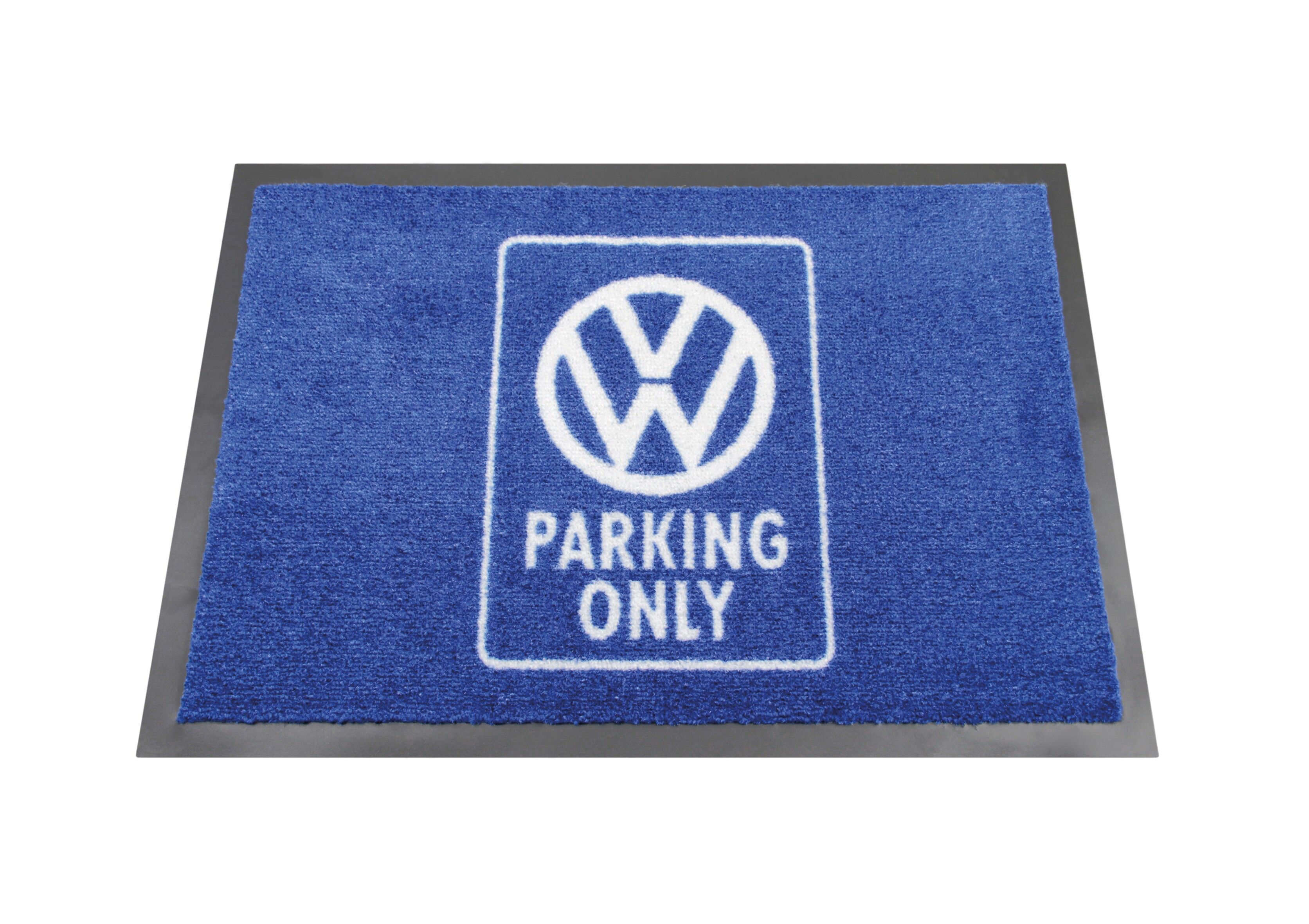 VOLKSWAGEN VW Fußmatte, 70x50cm - Design: VW Parking Only/blu