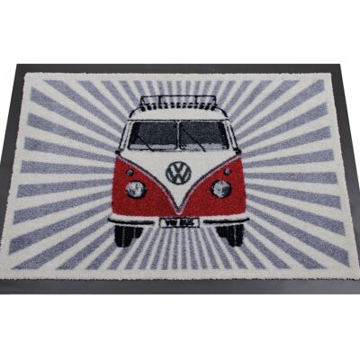 VOLKSWAGEN BUS VW T1 Bus Fußmatte, 70x50cm - Streifen/rot