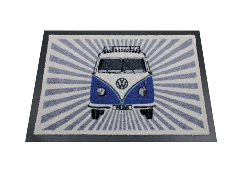 VOLKSWAGEN BUS VW T1 Bus Fußmatte, 70x50cm - Streifen/Blau