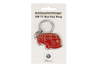 VOLKSWAGEN BUS VW T1 Combi Porte-clés, émail dur - Silhouette/rouge 3