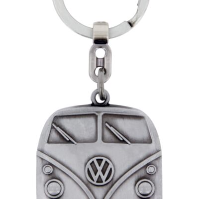 VOLKSWAGEN BUS VW T1 Bus Schlüsselanhänger mit Düse für Einkaufswagen in Geschenkbox - Antik Silber Optik
