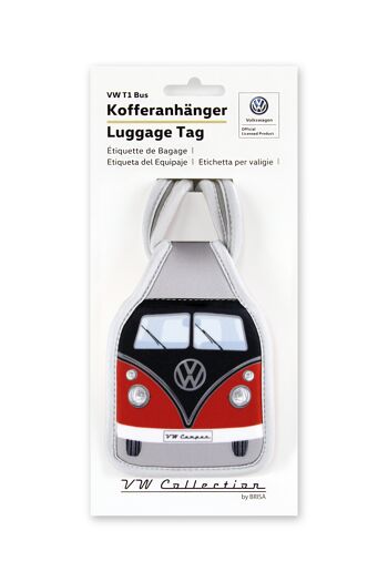 VOLKSWAGEN BUS Étiquette de bagage VW T1 Combi - rouge/noir 3