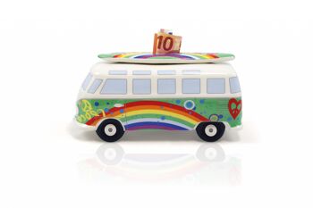 VOLKSWAGEN BUS VW T1 Combi Tirelire avec planche de surf (1:18) - Peace 5