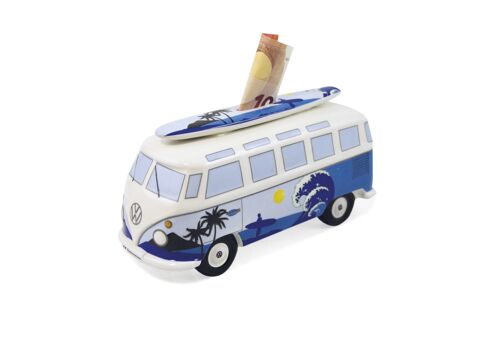 VOLKSWAGEN BUS VW T1 Combi Tirelire avec planche de surf (1:18) - Surf