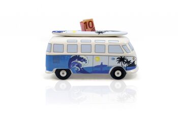 VOLKSWAGEN BUS VW T1 Combi Tirelire avec planche de surf (1:18) - Surf 4