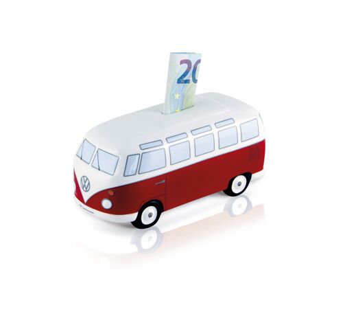 VOLKSWAGEN BUS VW T1 Combi Tirelire Céramique (1:22) - Classique/rouge