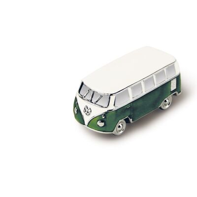 VOLKSWAGEN BUS VW T1 Bus 3D Mini Modell Magnet in Geschenkbox - grün