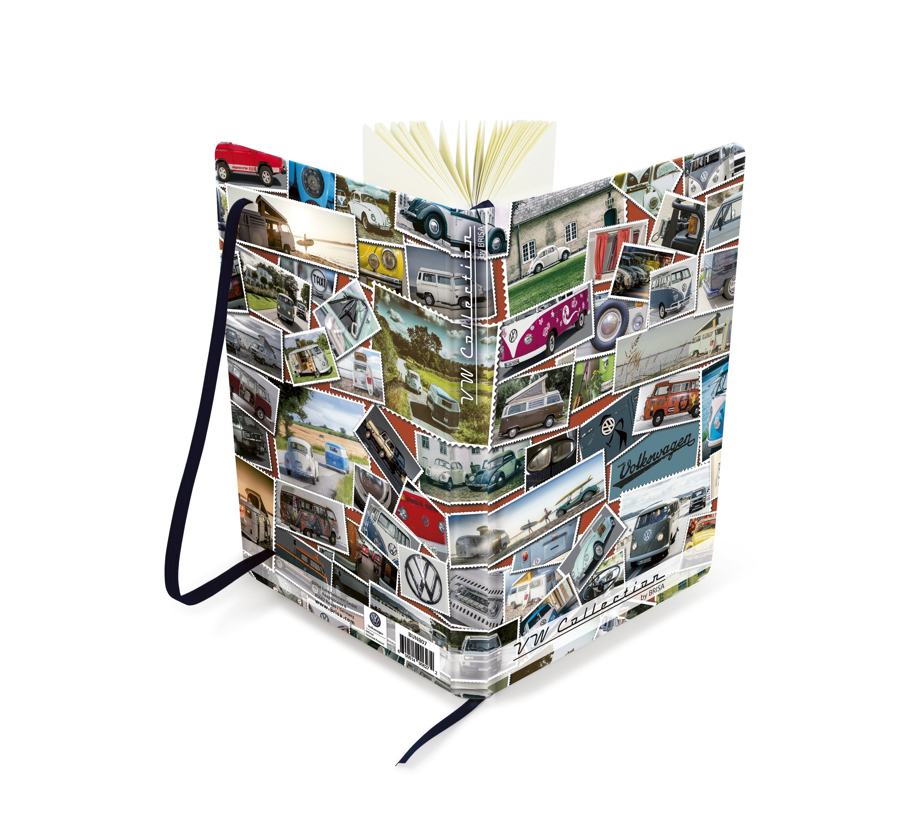 VOLKSWAGEN BUS VW T1 Kombi Notizbuch, Format DIN A5, liniert - Briefmarken