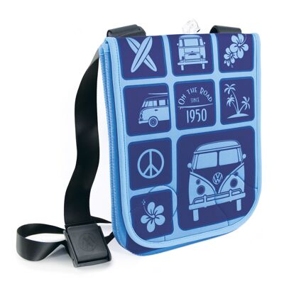 VOLKSWAGEN BUS VW T1 Bus Neoprene Small Shoulder Bag - blue