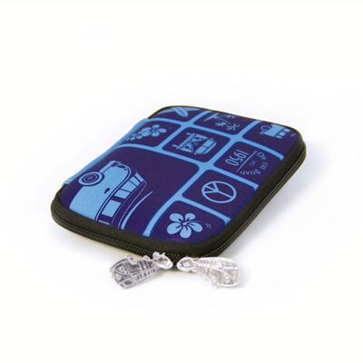 VOLKSWAGEN BUS VW T1 Bus Neoprene Wallet - blue