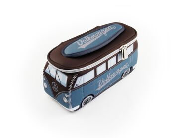 VOLKSWAGEN BUS VW T1 Combi 3D Néoprène Petit Sac universel - bleu pétrole/brun 1