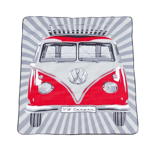 VOLKSWAGEN BUS VW T1 Combi Tapis Pique-niques (200x150cm) dans sac de transport pratique - rouge