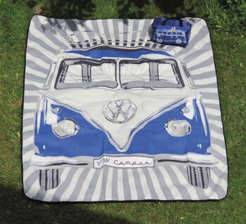 VOLKSWAGEN BUS VW T1 Combi Tapis Pique-niques (200x150cm) dans sac de transport pratique - bleu 2