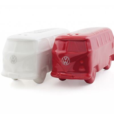 VOLKSWAGEN BUS VW T1 Bus 3D Salt and Pepper Sets - white/red
