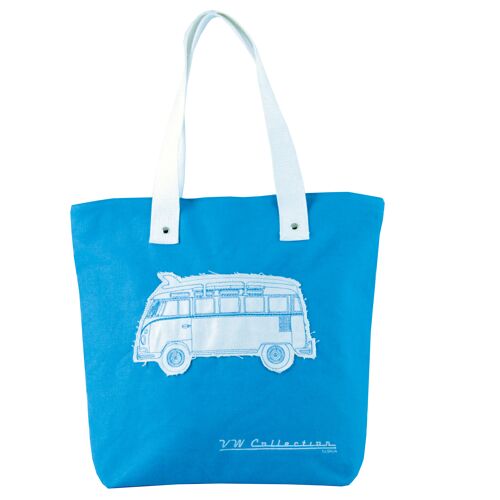VOLKSWAGEN BUS VW T1 Combi Cabas en toile - turquoise