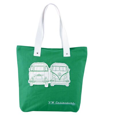 VOLKSWAGEN BUS VW T1 Bus Bolsa de compras de lona - verde