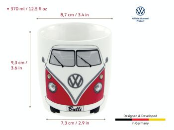 VOLKSWAGEN BUS VW T1 Combi Mug à café 370ml - rouge 2