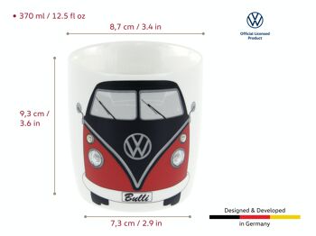 VOLKSWAGEN BUS VW T1 Combi Mug à café 370ml - rouge/noir 6