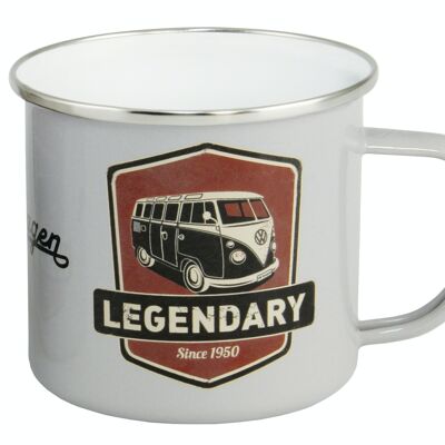 VOLKSWAGEN BUS VW T1 Bus Enamel mug 500ml - Legendary/light gray