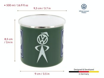 VOLKSWAGEN BUS VW T1 Combi Tasse émaillé 500ml - VW Service/gris 5