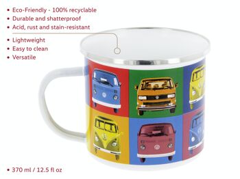 VOLKSWAGEN BUS VW T1 Combi Tasse émaillé 500ml - Multicolore 10