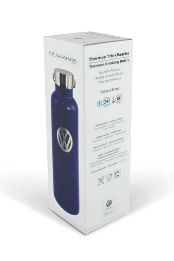 VOLKSWAGEN VW Bouteille isotherme à double, acier inoxydable, chaudes/froides, 735ml - bleu 3