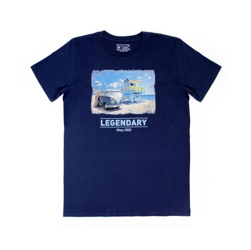 VOLKSWAGEN BUS VW T1 Bus Unisex T-Shirt (L) - Beachlife/blau