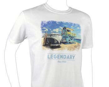 VOLKSWAGEN BUS VW T1 Bus Unisex T-Shirt (L) - Beachlife/weiß 2