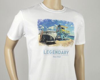 VOLKSWAGEN BUS VW T1 Bus Unisex T-Shirt (L) - Beachlife/weiß 3