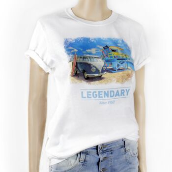 VOLKSWAGEN BUS VW T1 Bus Unisex T-Shirt (L) - Beachlife/weiß 4
