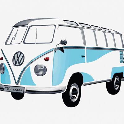 VOLKSWAGEN BUS VW T1 Bus Wall sticker - blue