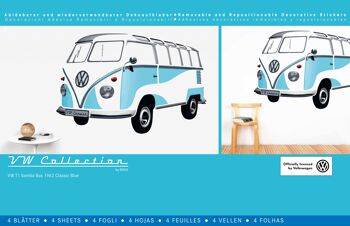 VOLKSWAGEN BUS VW T1 Combi Sticker muraux - bleu 3