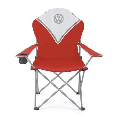 VOLKSWAGEN BUS VW T1 Bus Deluxe Foldable Camping Chair with Carry Case - Front / Red