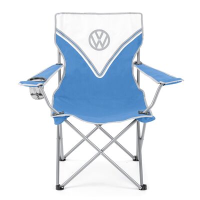 VOLKSWAGEN BUS VW T1 Bus Folding Camping Chair with a Carry Case – Front / Blue
