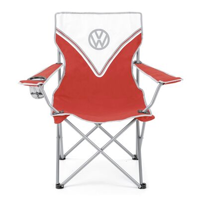 VOLKSWAGEN BUS VW T1 Combi Chaise de Camping pliable avec un étui de transport – front / rouge