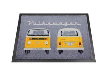 VOLKSWAGEN BUS VW T2 Bus Fußmatte, 70x50cm - Vorne & Hinten/Orange