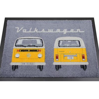 VOLKSWAGEN BUS VW T2 Bus Fußmatte, 70x50cm - Vorne & Hinten/Orange