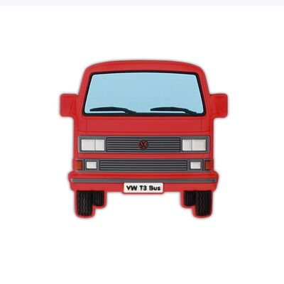 VOLKSWAGEN BUS VW T3 Bus Rubber magnet - red