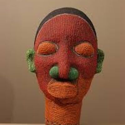 Red african beaded head