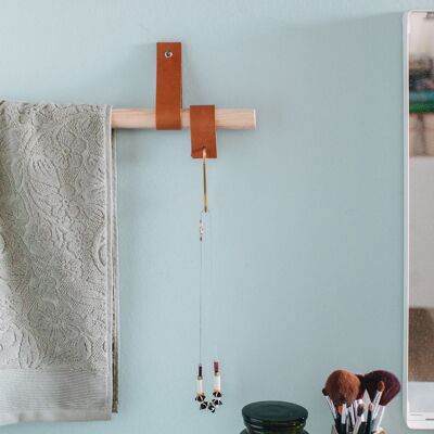 Mini leather hanger with S hook - 3 units