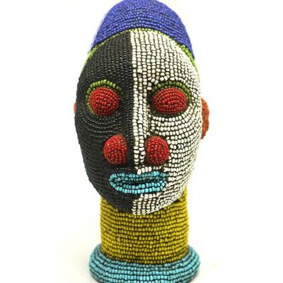 African beaded head black and white