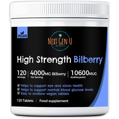 180 High Strength Vegan Bilberry Tablets