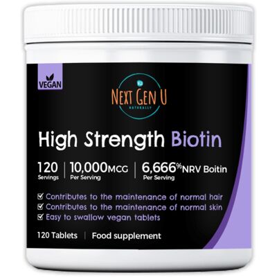 120 High Strength Vegan Biotin Tablets