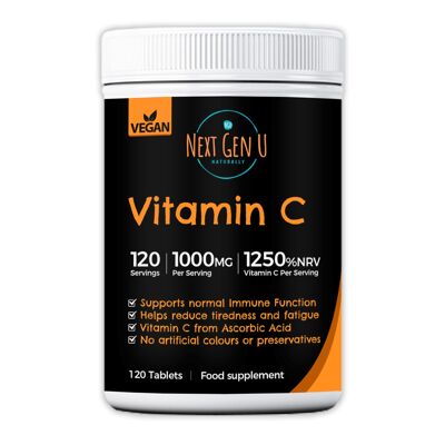 High Strength Vitamin C - 120 Vegan Tablets